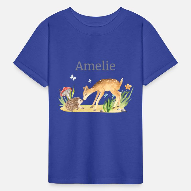 Forest Animal Deer Hedgehog Flowers Name Amelie