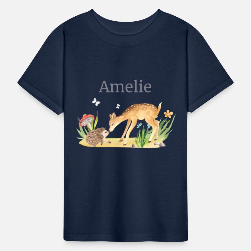 Forest Animal Deer Hedgehog Flowers Name Amelie
