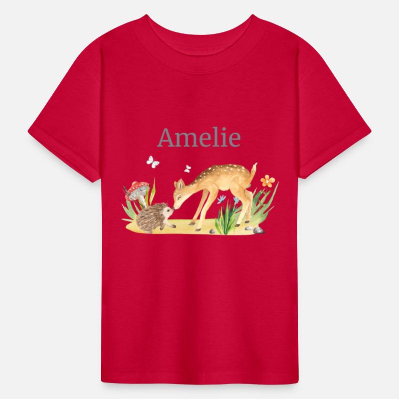 Forest Animal Deer Hedgehog Flowers Name Amelie