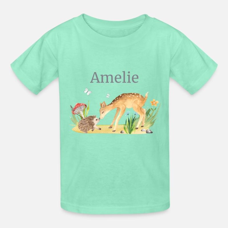 Forest Animal Deer Hedgehog Flowers Name Amelie