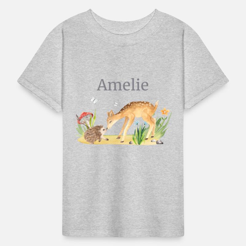 Forest Animal Deer Hedgehog Flowers Name Amelie