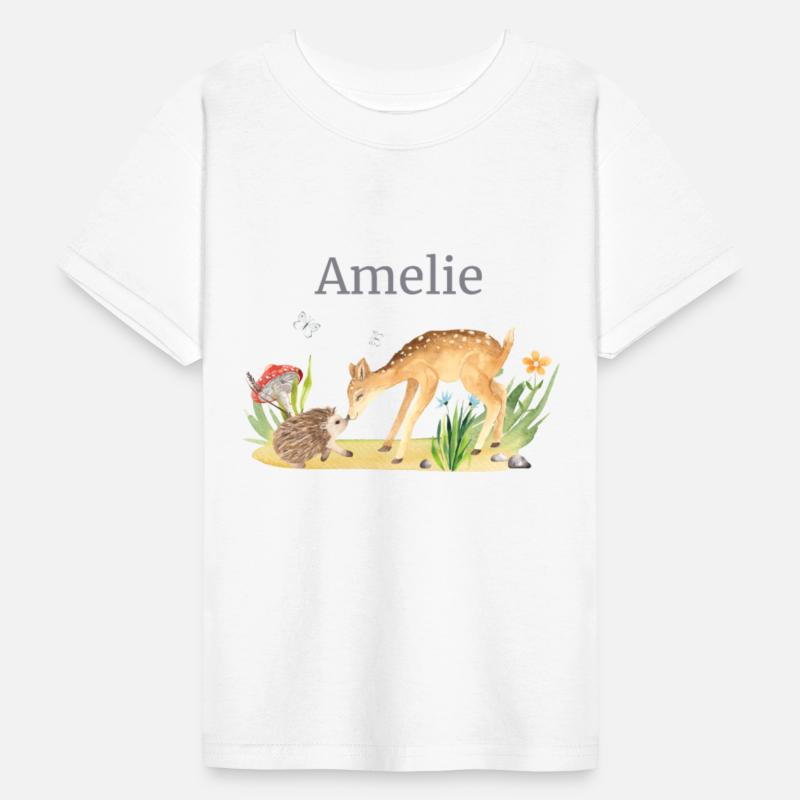 Forest Animal Deer Hedgehog Flowers Name Amelie