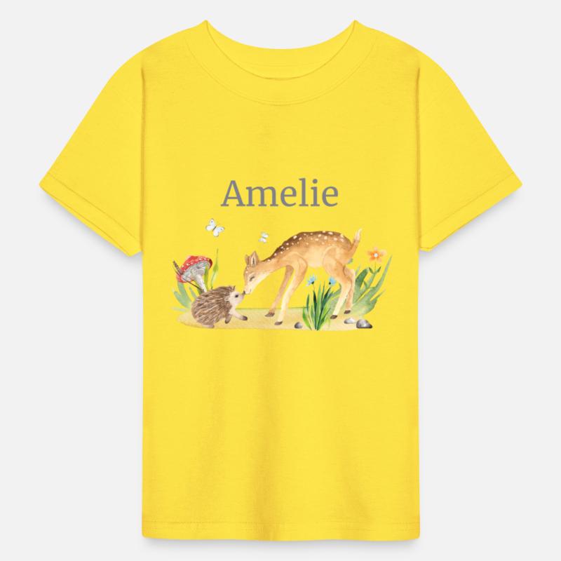 Forest Animal Deer Hedgehog Flowers Name Amelie