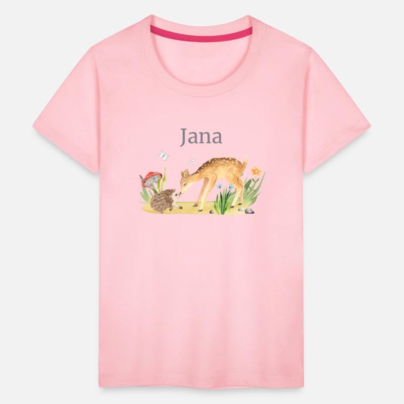 Forest Animal Deer Hedgehog Flowers Name Jana