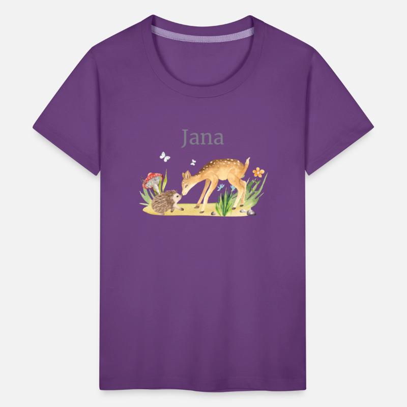 Forest Animal Deer Hedgehog Flowers Name Jana