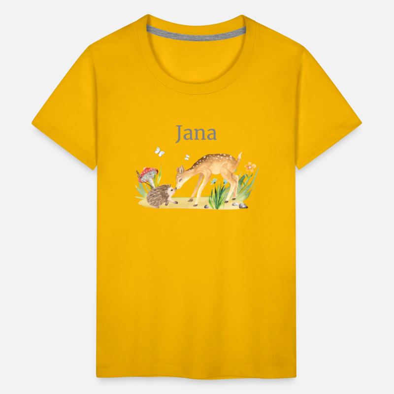 Forest Animal Deer Hedgehog Flowers Name Jana