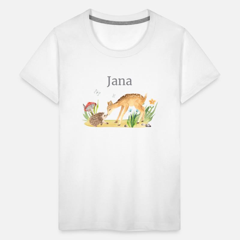 Forest Animal Deer Hedgehog Flowers Name Jana