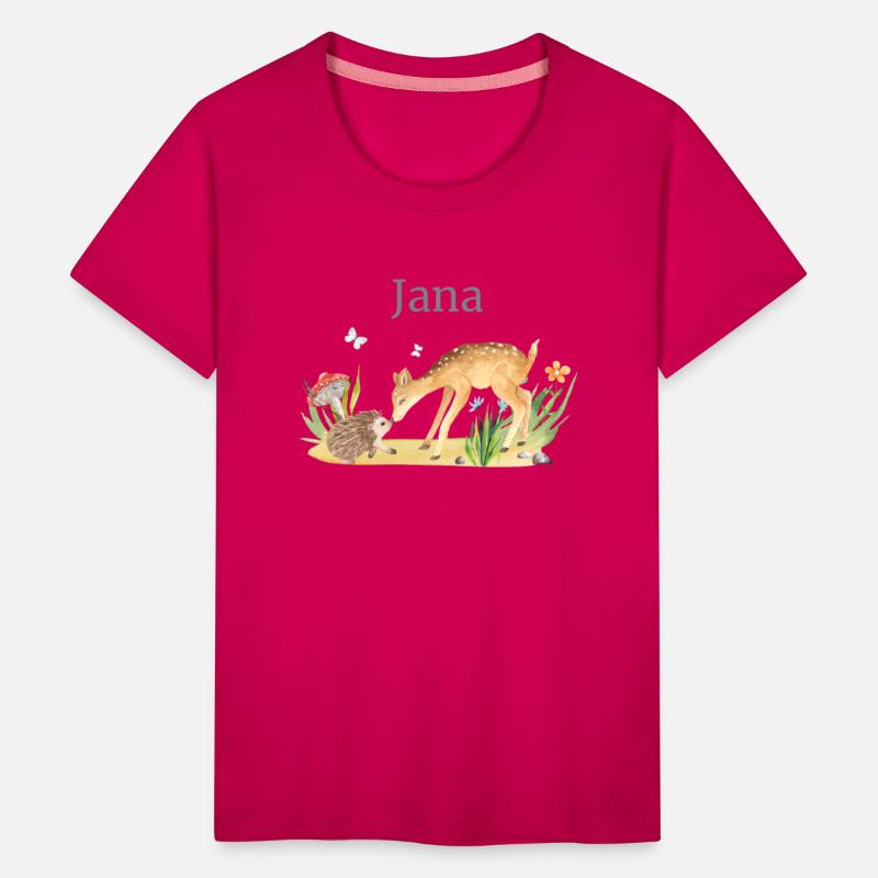 Forest Animal Deer Hedgehog Flowers Name Jana