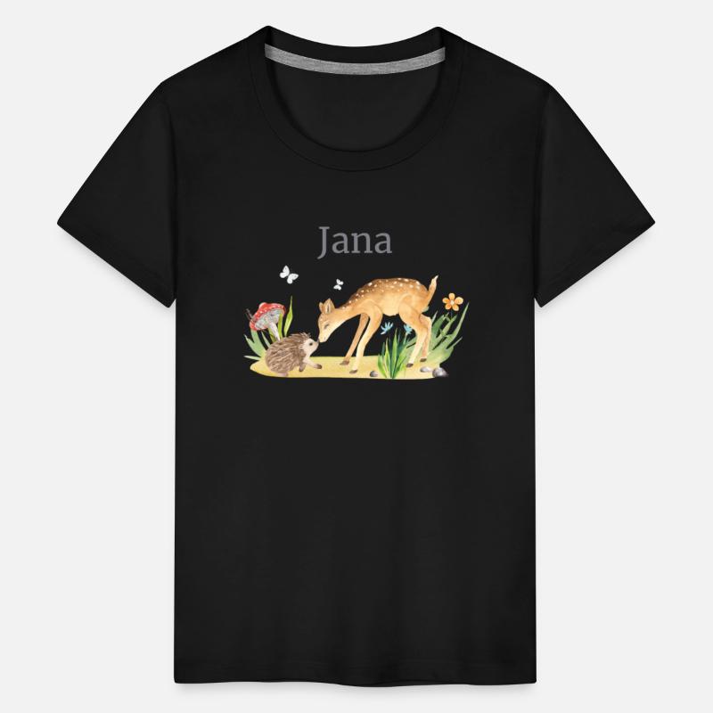 Forest Animal Deer Hedgehog Flowers Name Jana