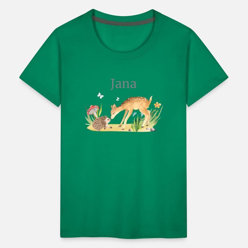Forest Animal Deer Hedgehog Flowers Name Jana
