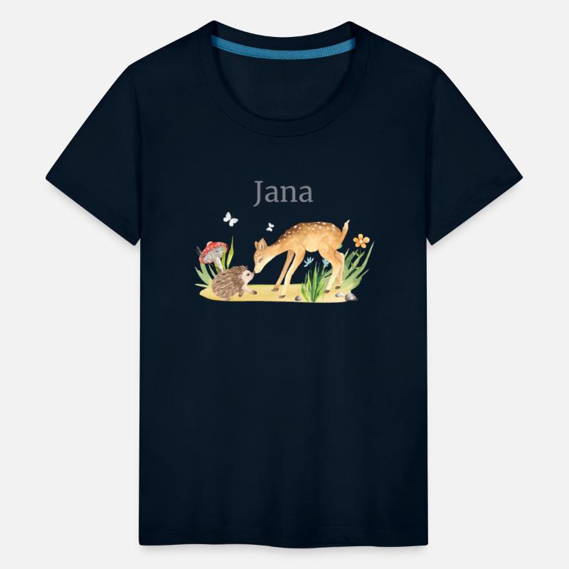 Forest Animal Deer Hedgehog Flowers Name Jana