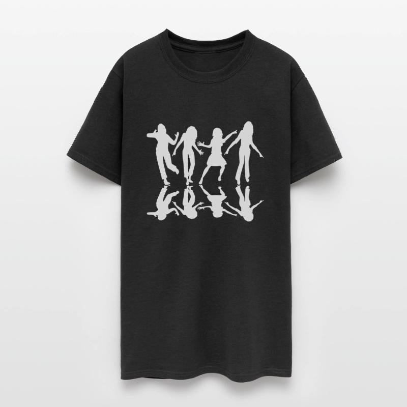 Four women dancing shadow reflection silhouette