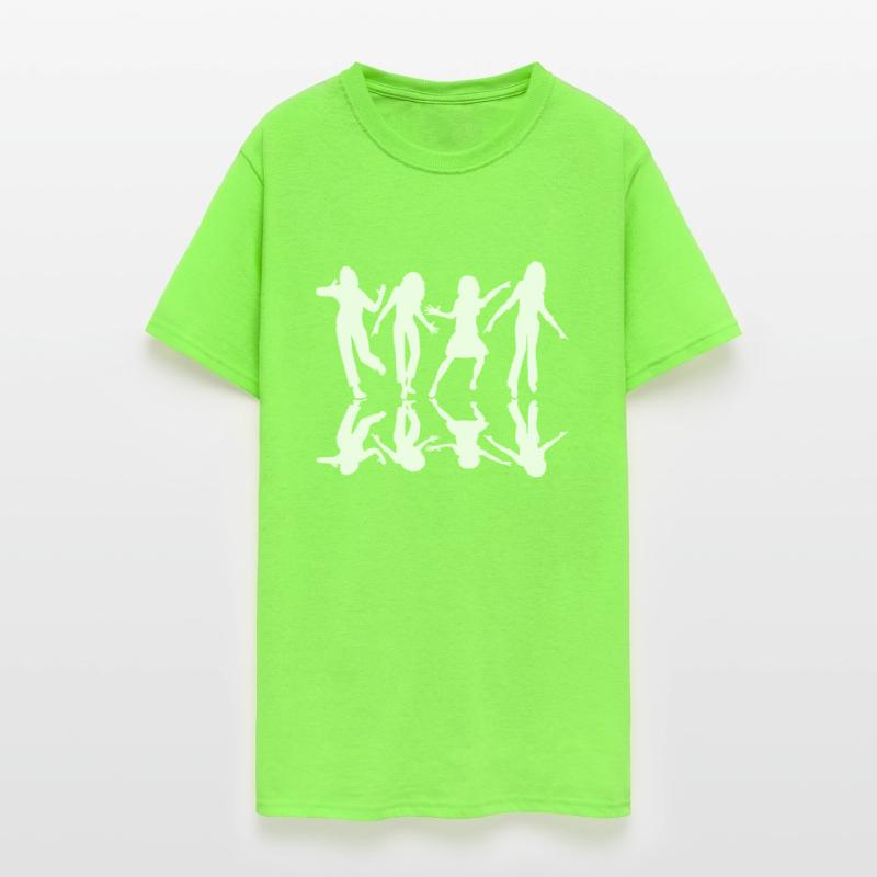 Four women dancing shadow reflection silhouette