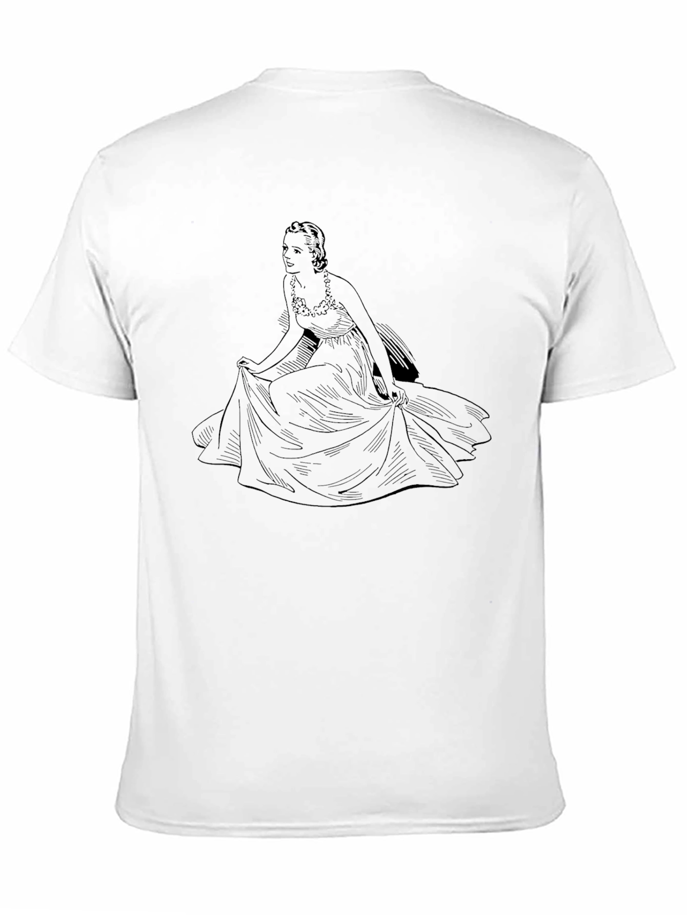 Elegant Woman Graphic Tee - Black Casual T-Shirt