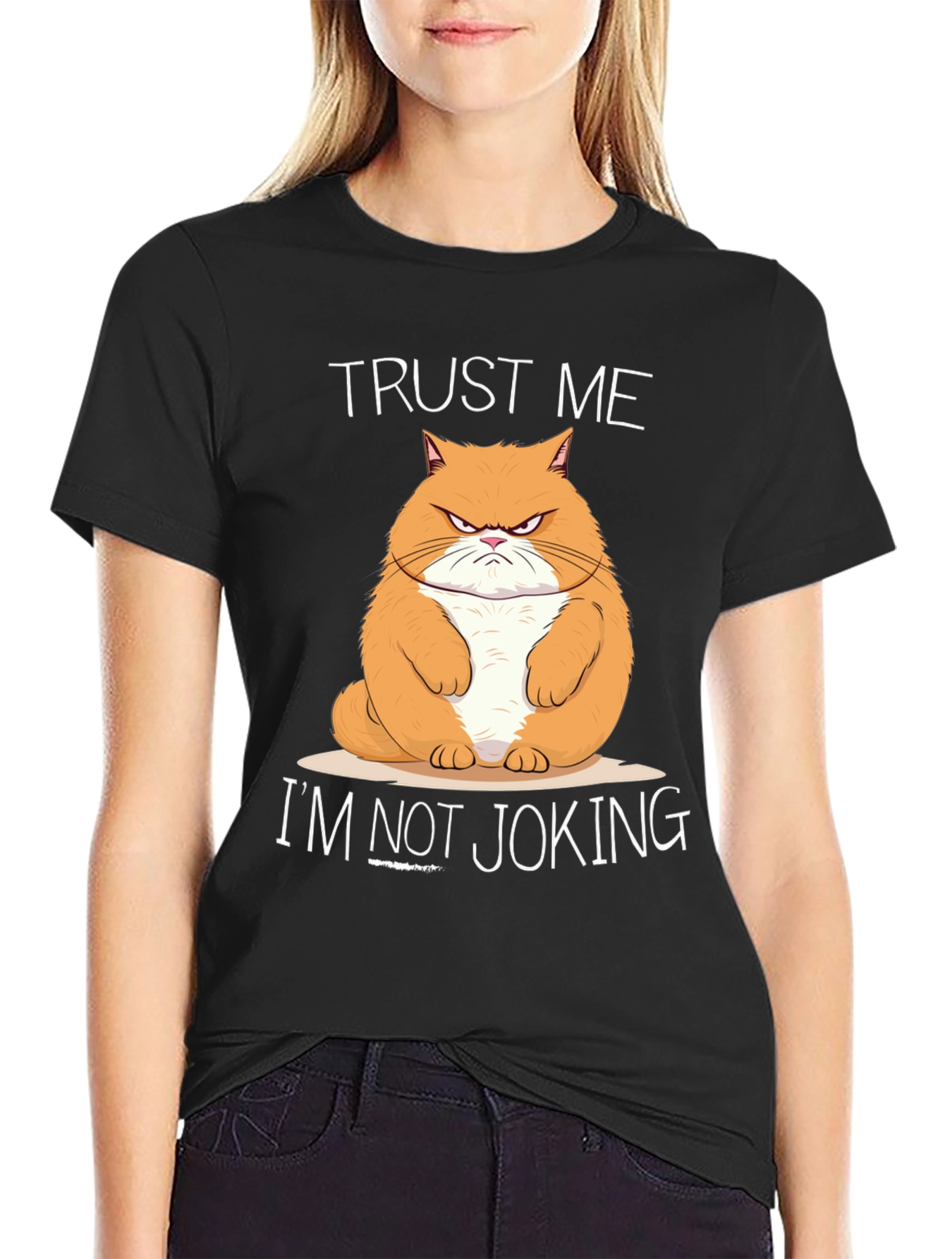Trust Me Im Not Joking Cat Graphic T-Shirt