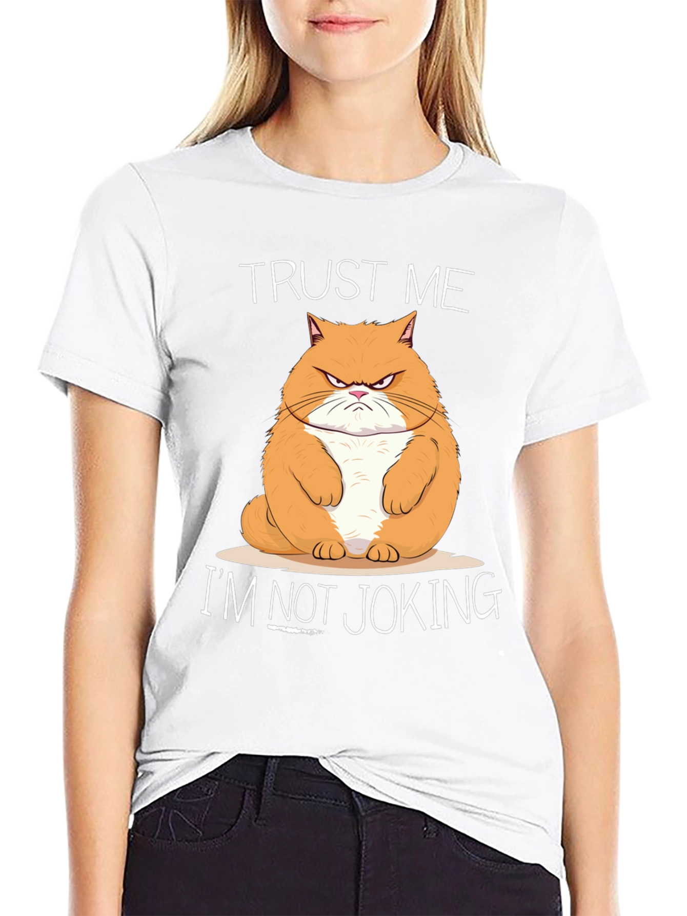 Trust Me Im Not Joking Cat Graphic T-Shirt
