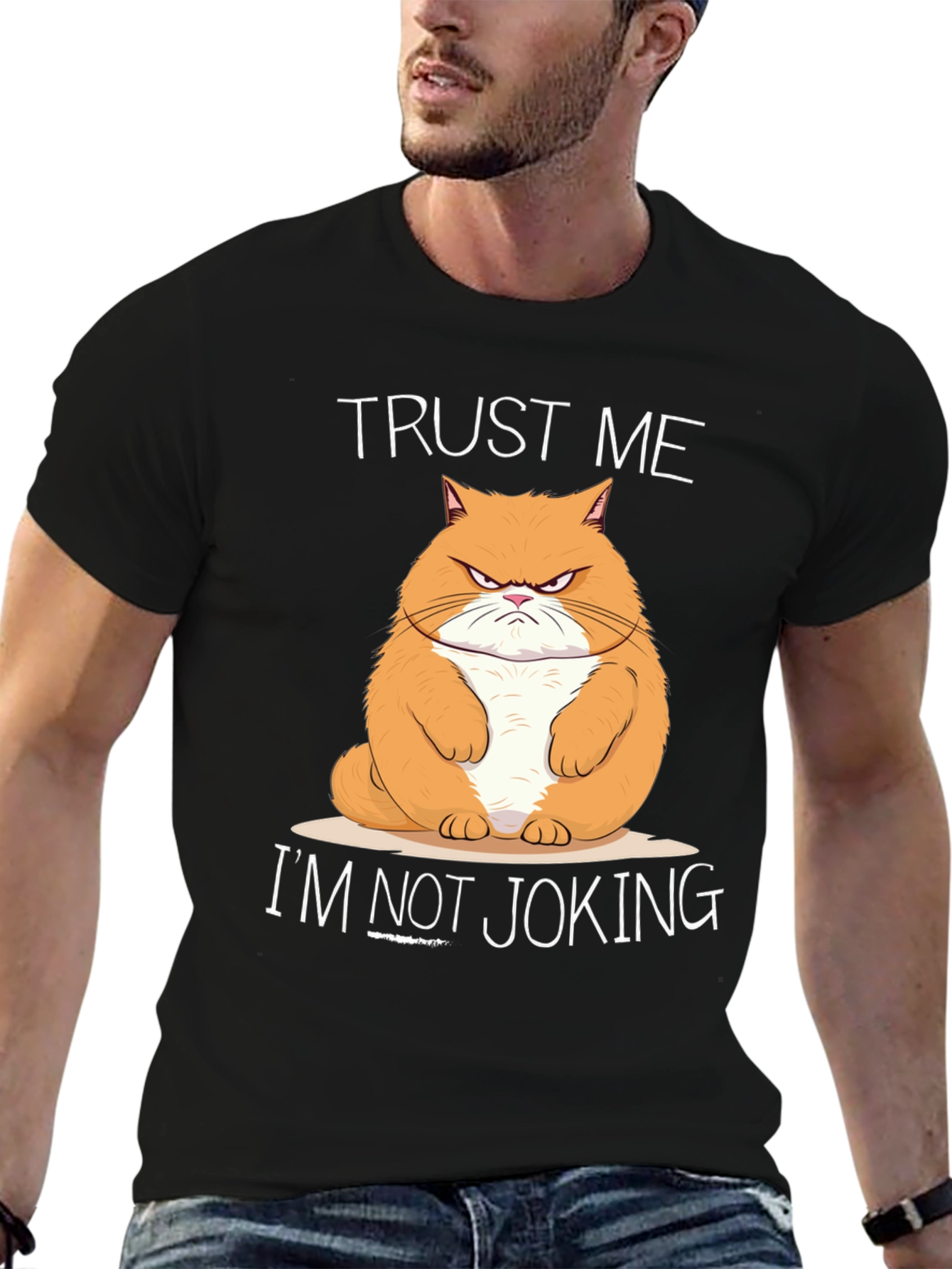Trust Me Im Not Joking Cat Graphic T-Shirt