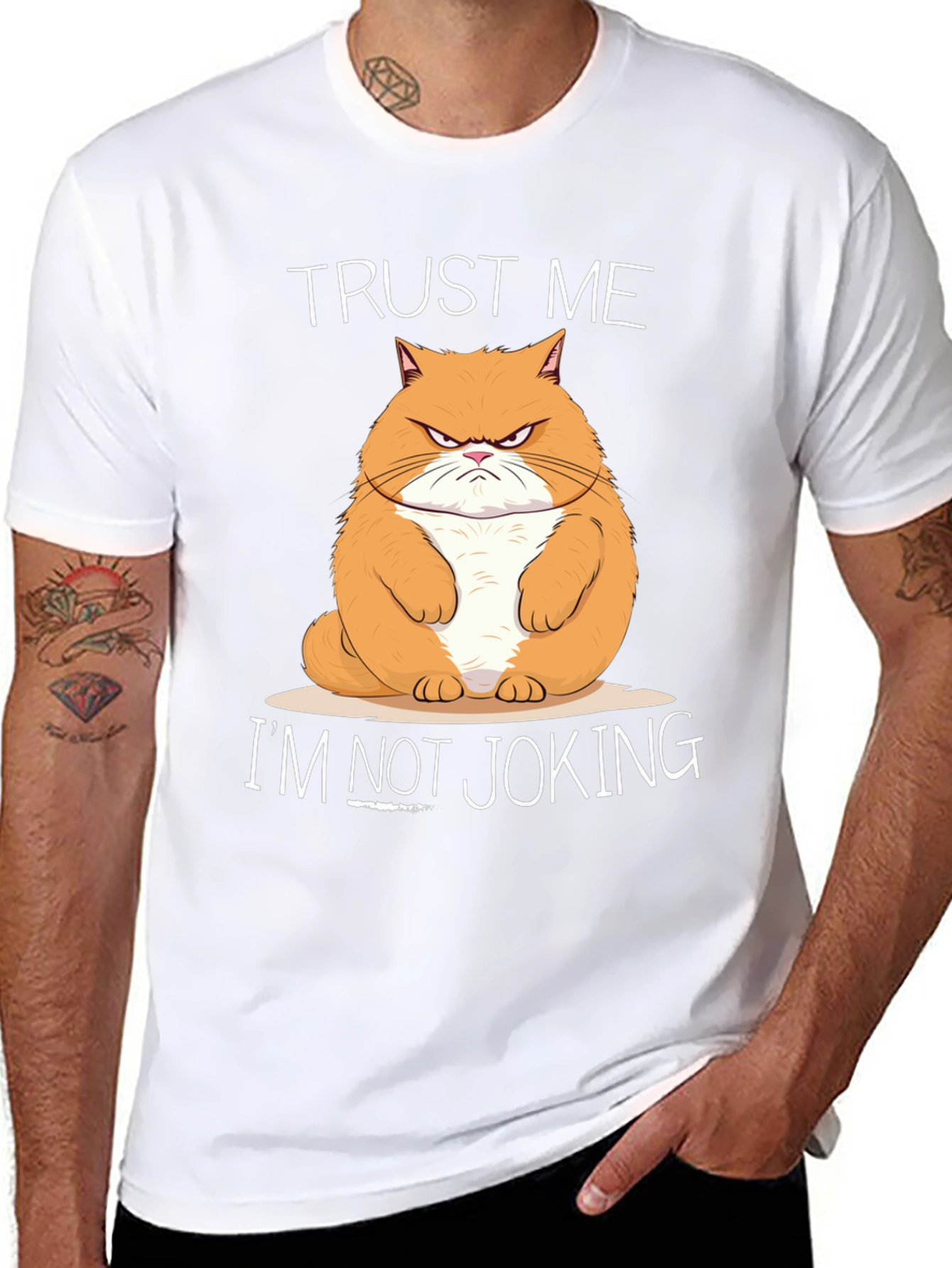 Trust Me Im Not Joking Cat Graphic T-Shirt