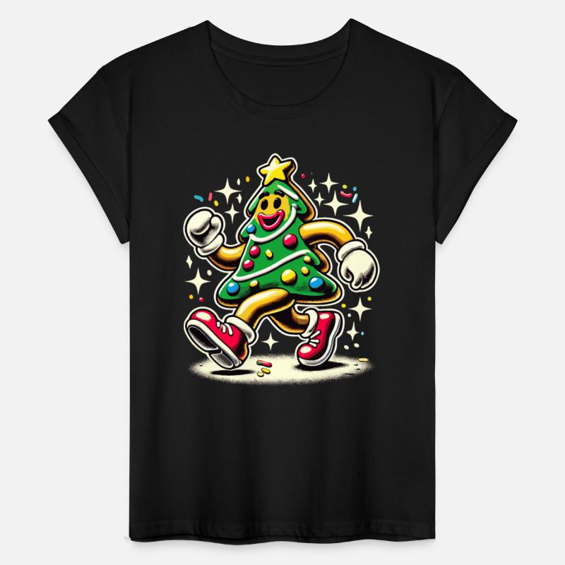 Funny Christmas Tree In Comic Style