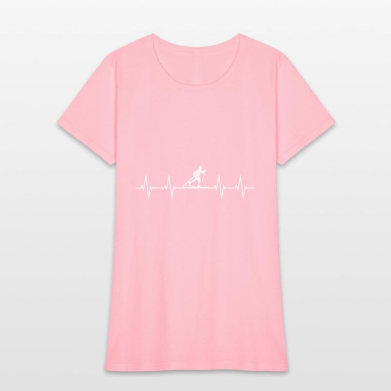 Funny Cross Country Shirts Heartbeat Ski