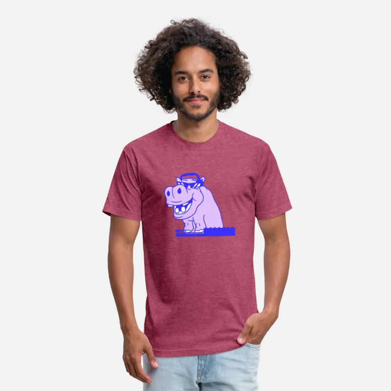 Funny DJ Cool Hippo Animal Mixing Music Party Club