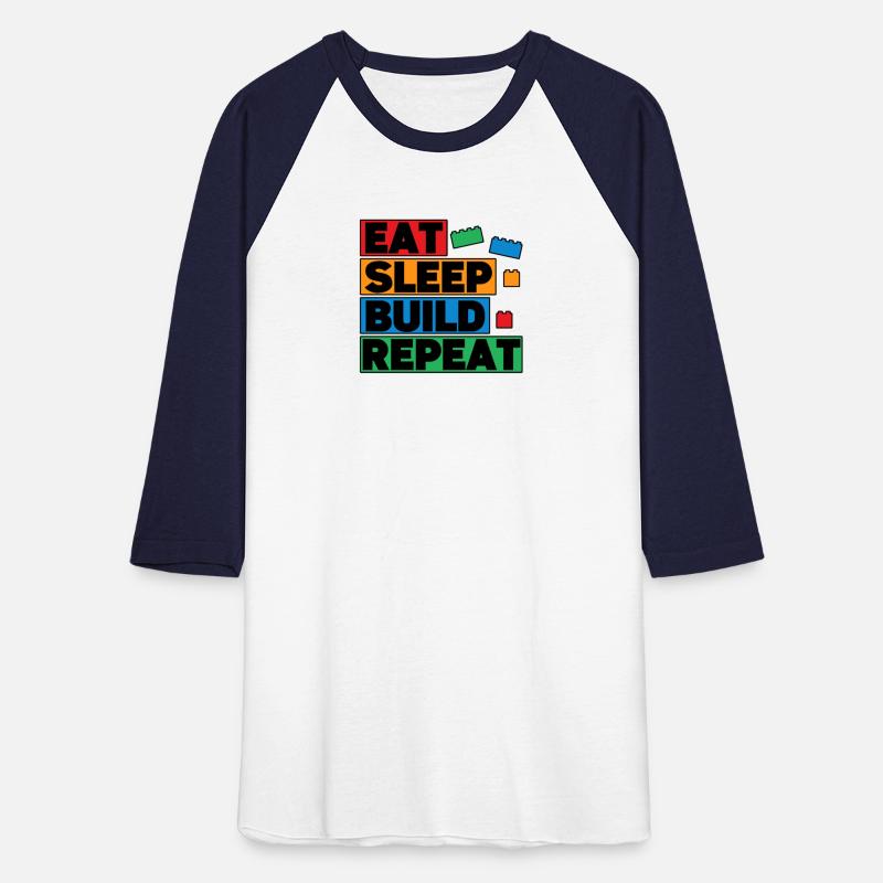 Funny Eat Sleep Build Repeat Building Blocks Men