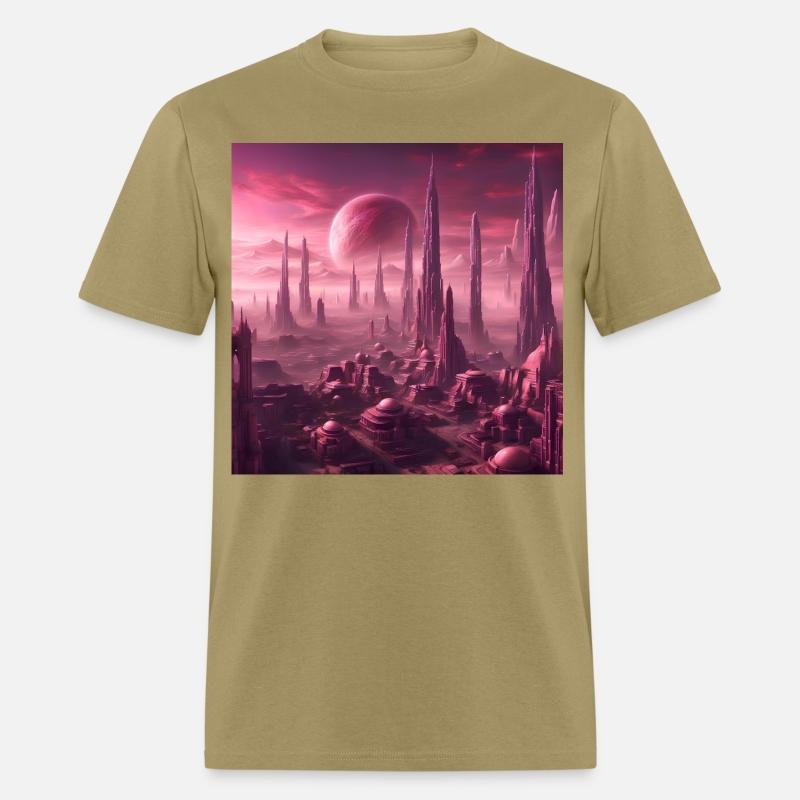 Futuristic Alien Skyline in Pink Hues