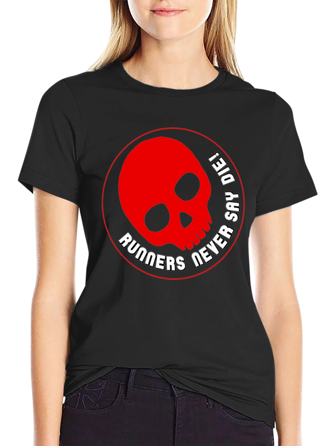 Runners Never Say Die Skull Graphic T-Shirt