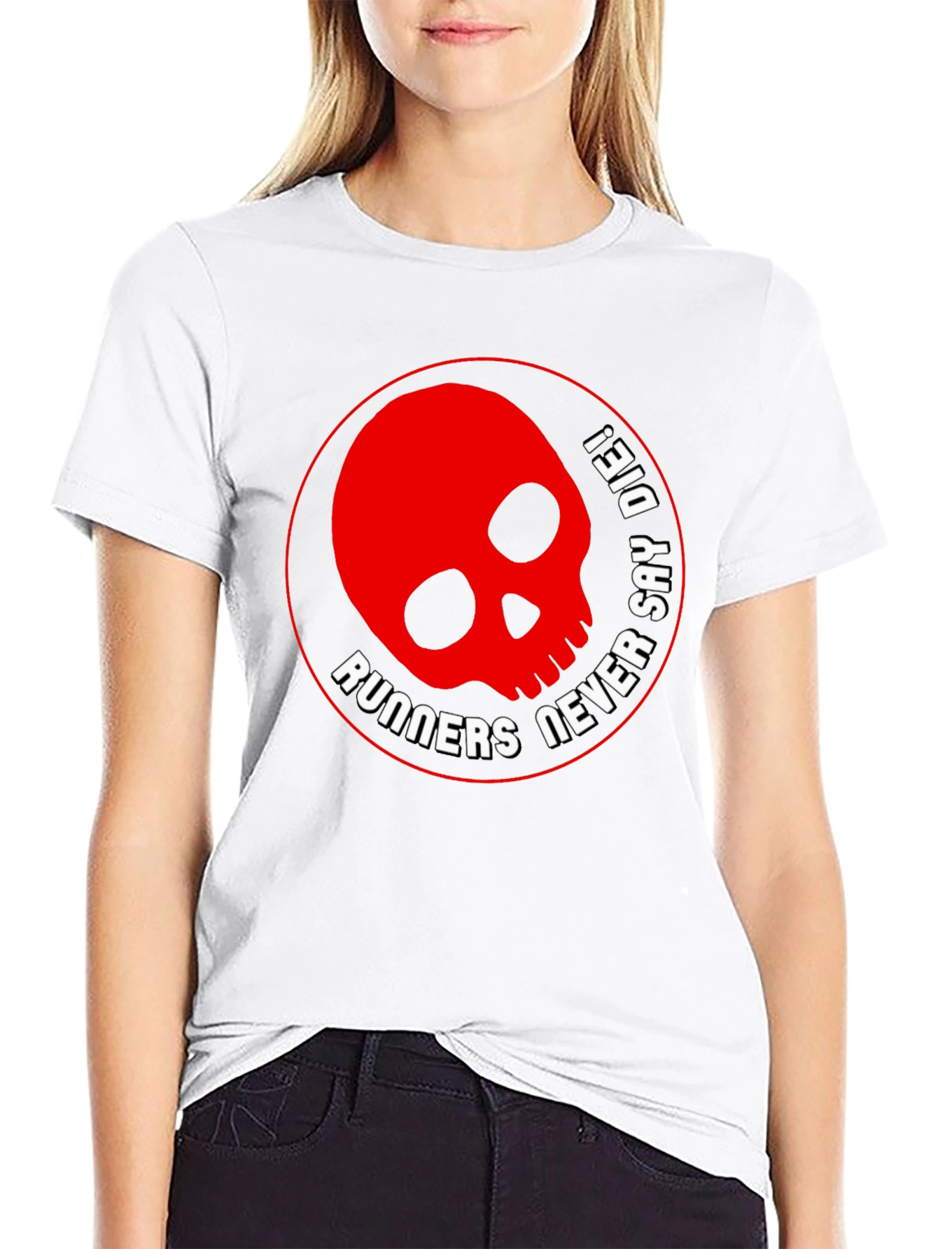Runners Never Say Die Skull Graphic T-Shirt