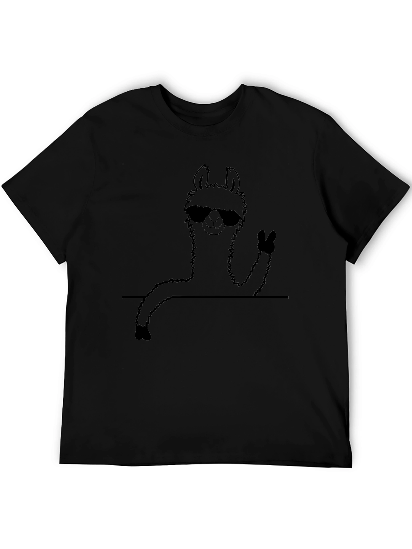 Cool Llama Graphic T-Shirt - Black