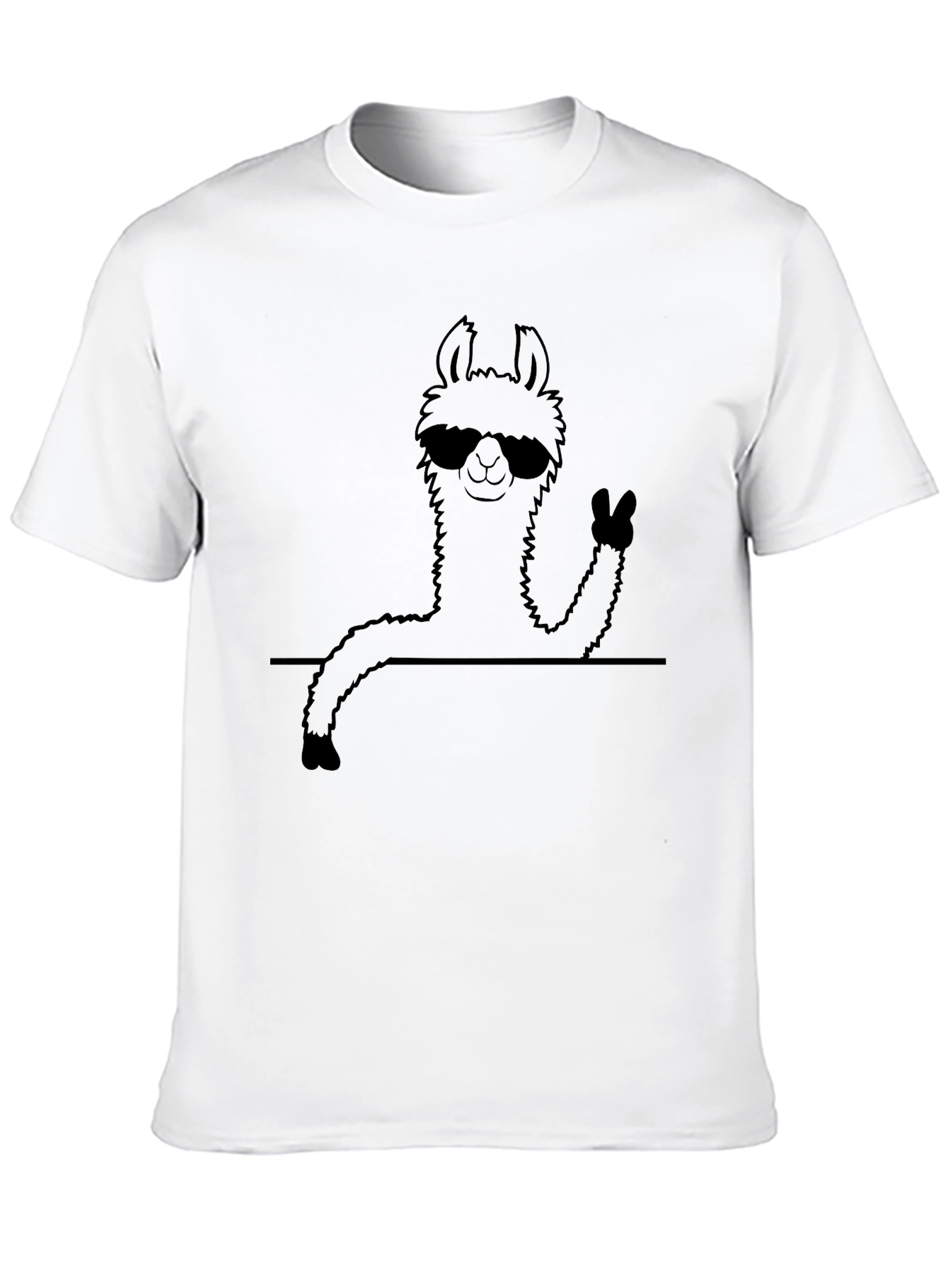 Cool Llama Graphic T-Shirt - Black