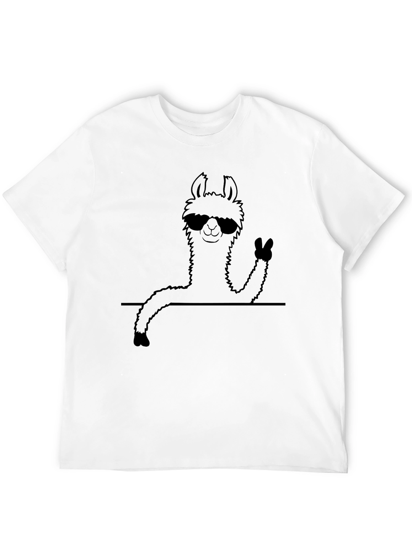 Cool Llama Graphic T-Shirt - Black