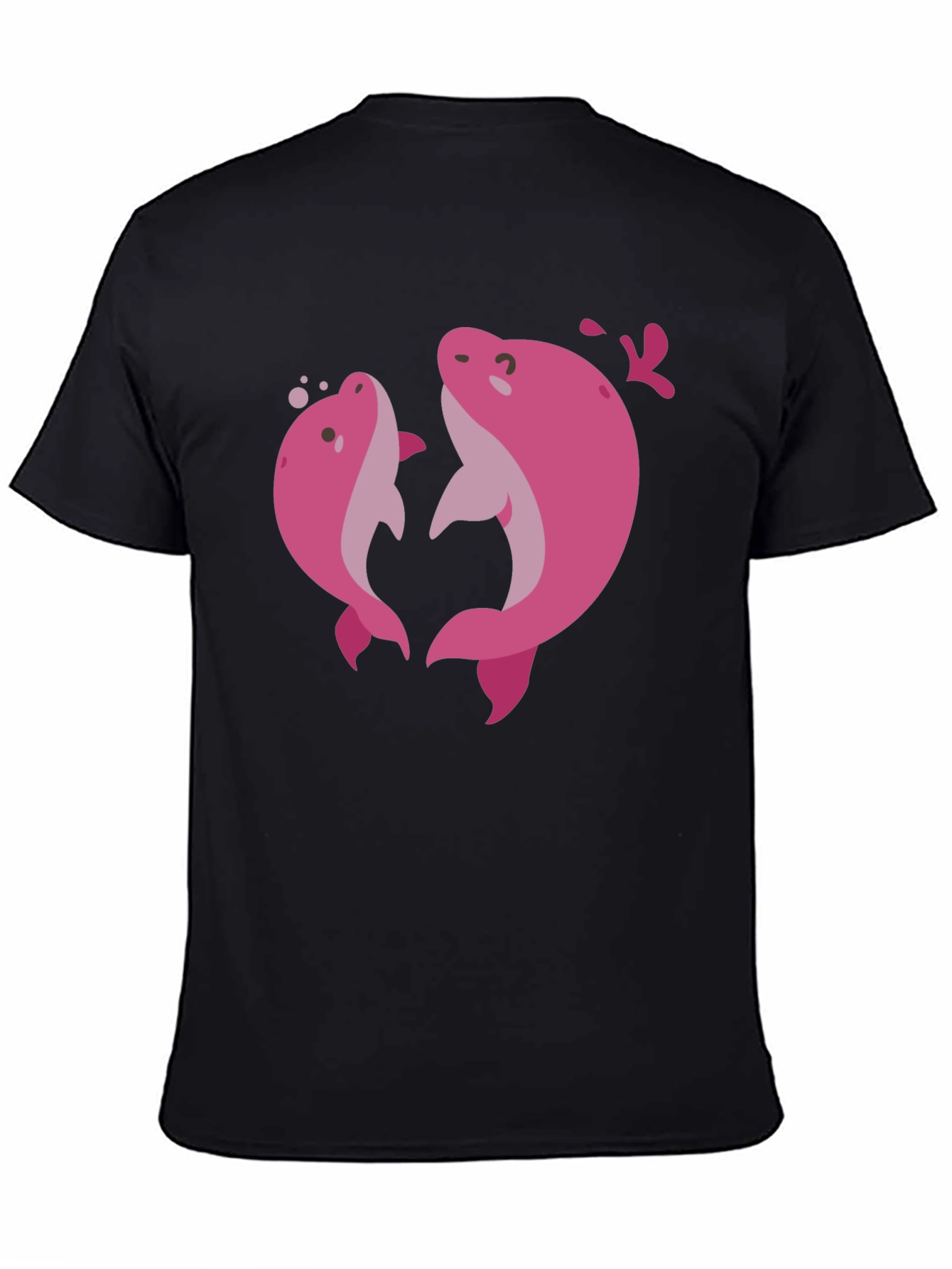 Pink Dolphin Graphic Black T-Shirt