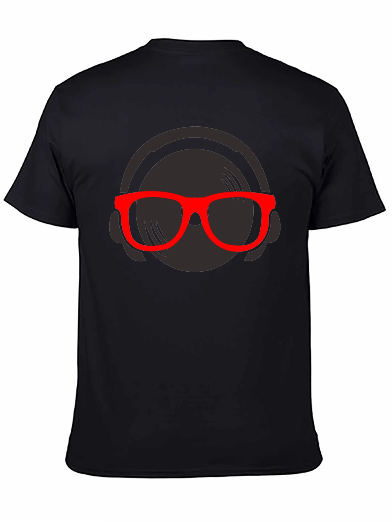 DJ Graphic T-Shirt - Black Tee Red Glasses