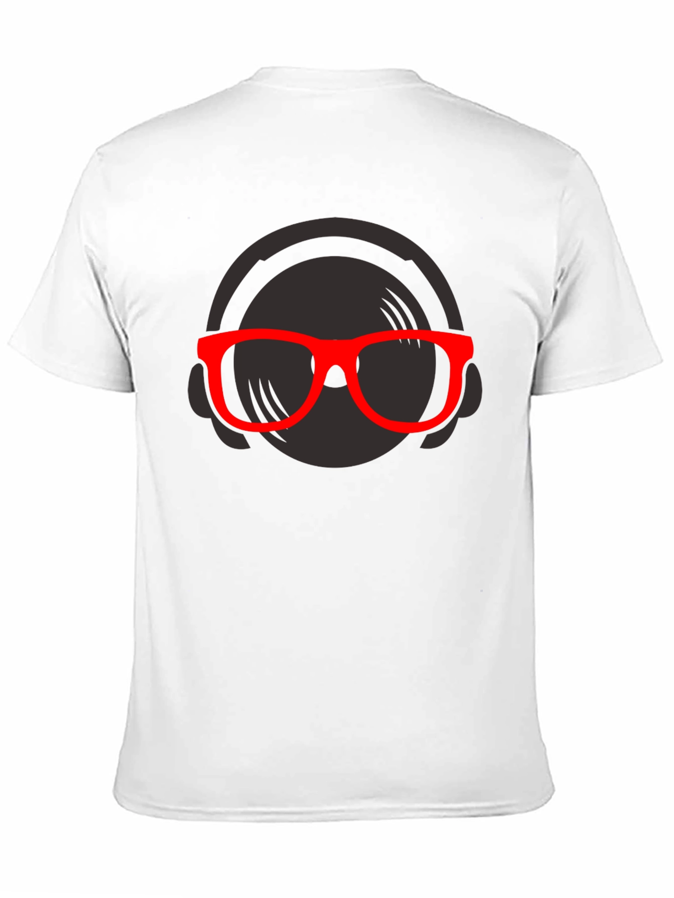 DJ Graphic T-Shirt - Black Tee Red Glasses