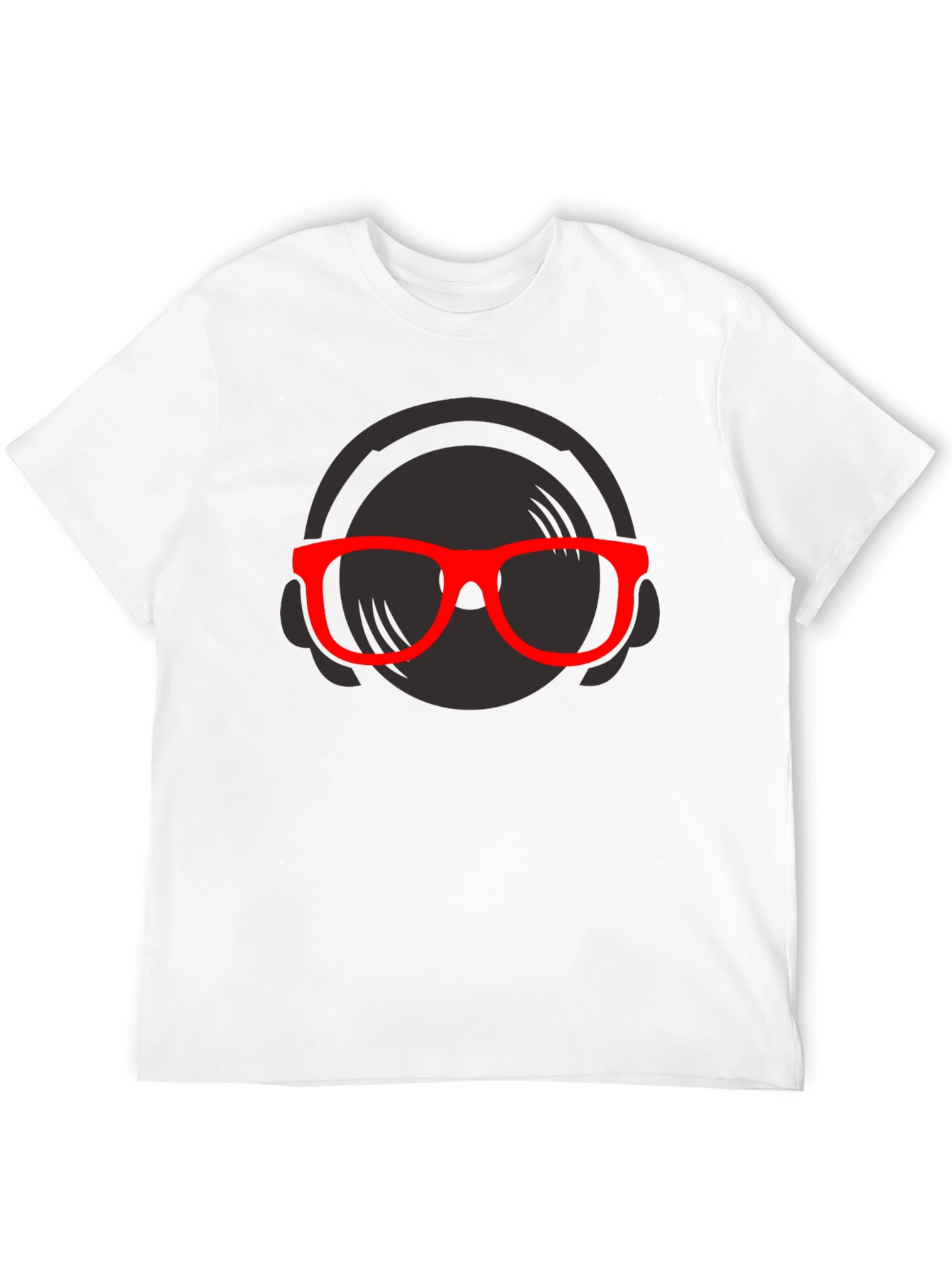 DJ Graphic T-Shirt - Black Tee Red Glasses