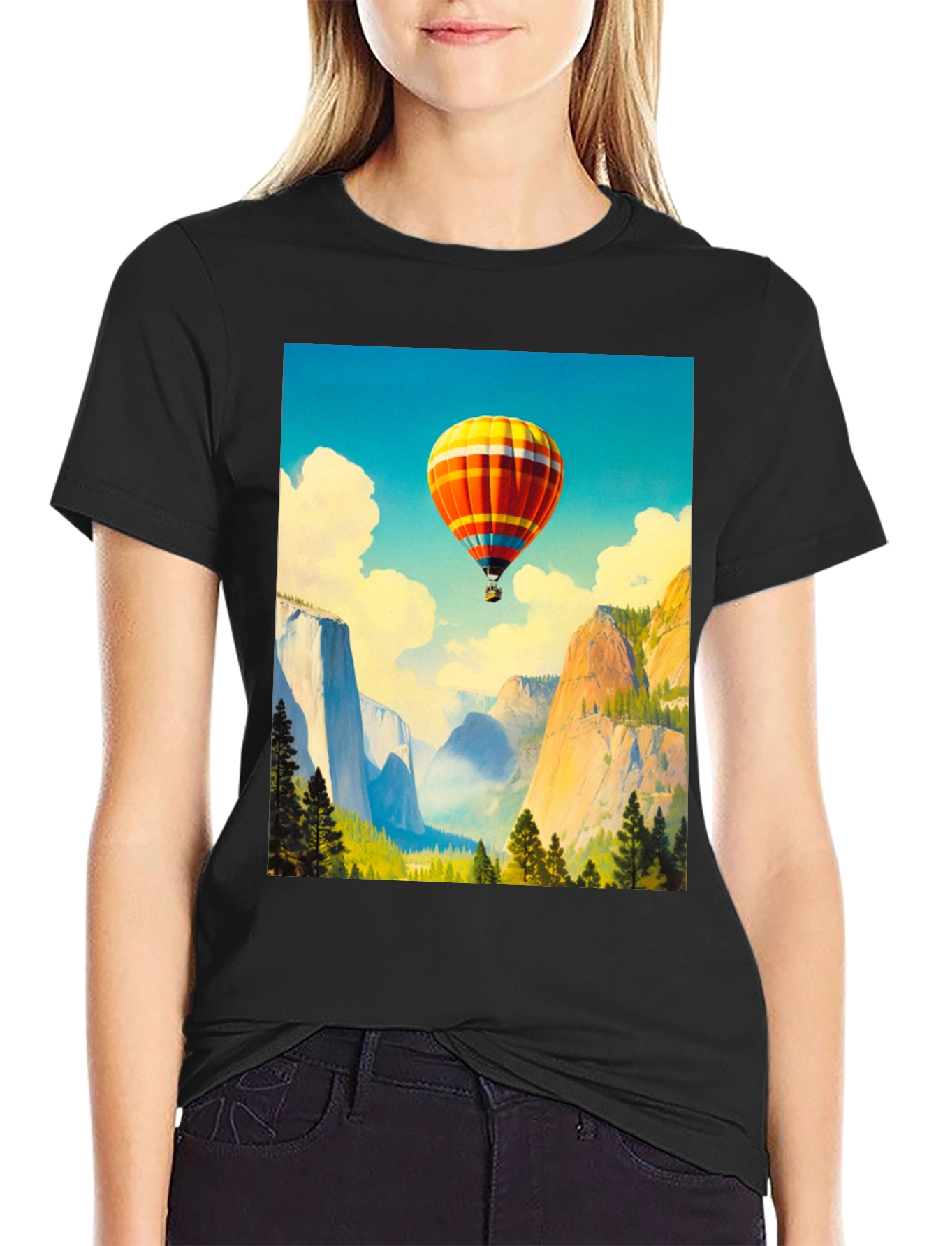 Scenic Hot Air Balloon Graphic Tee