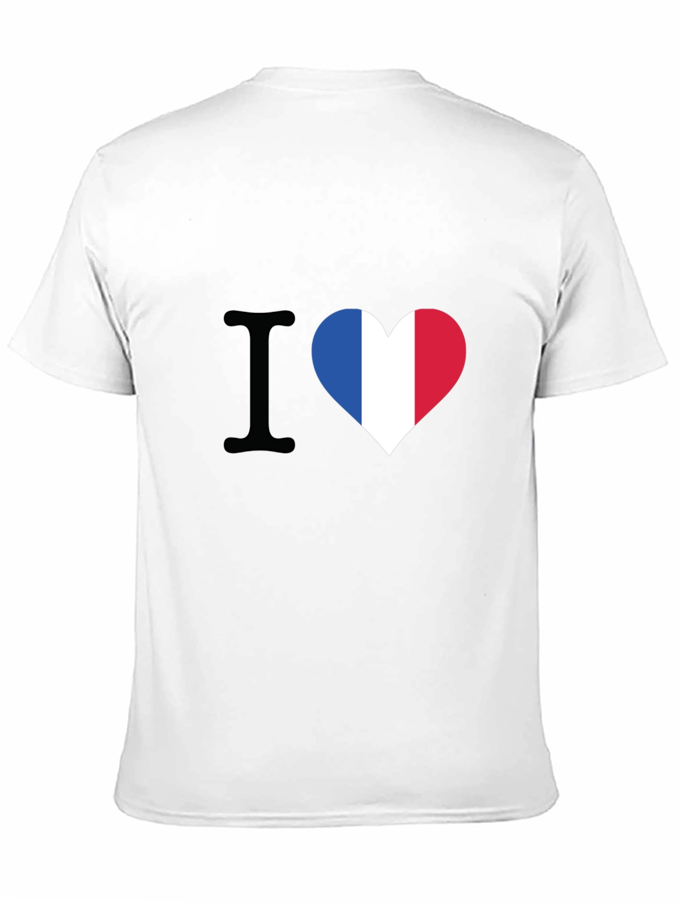 I Heart France T-Shirt - Black Crew Neck Tee