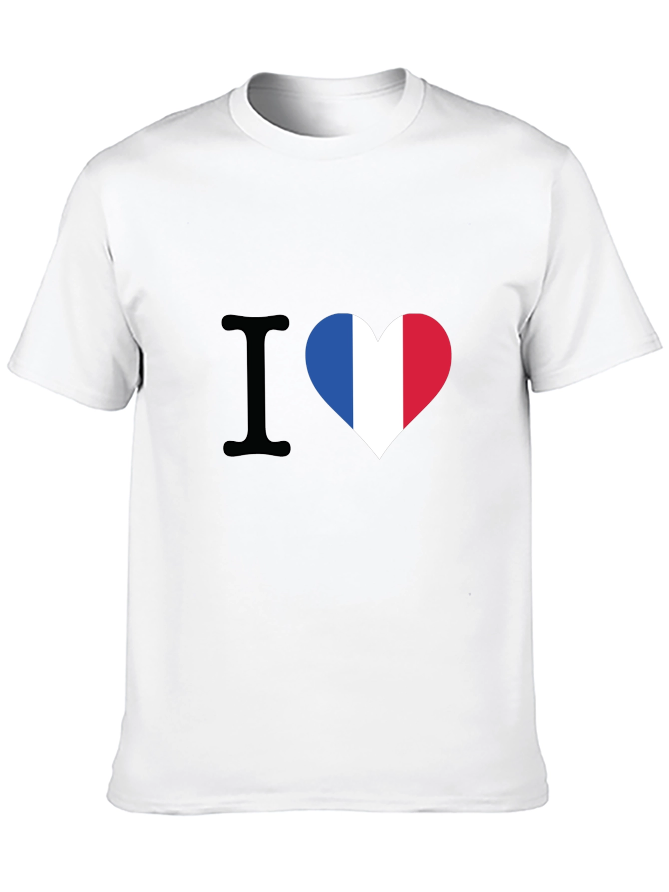I Heart France T-Shirt - Black Crew Neck Tee