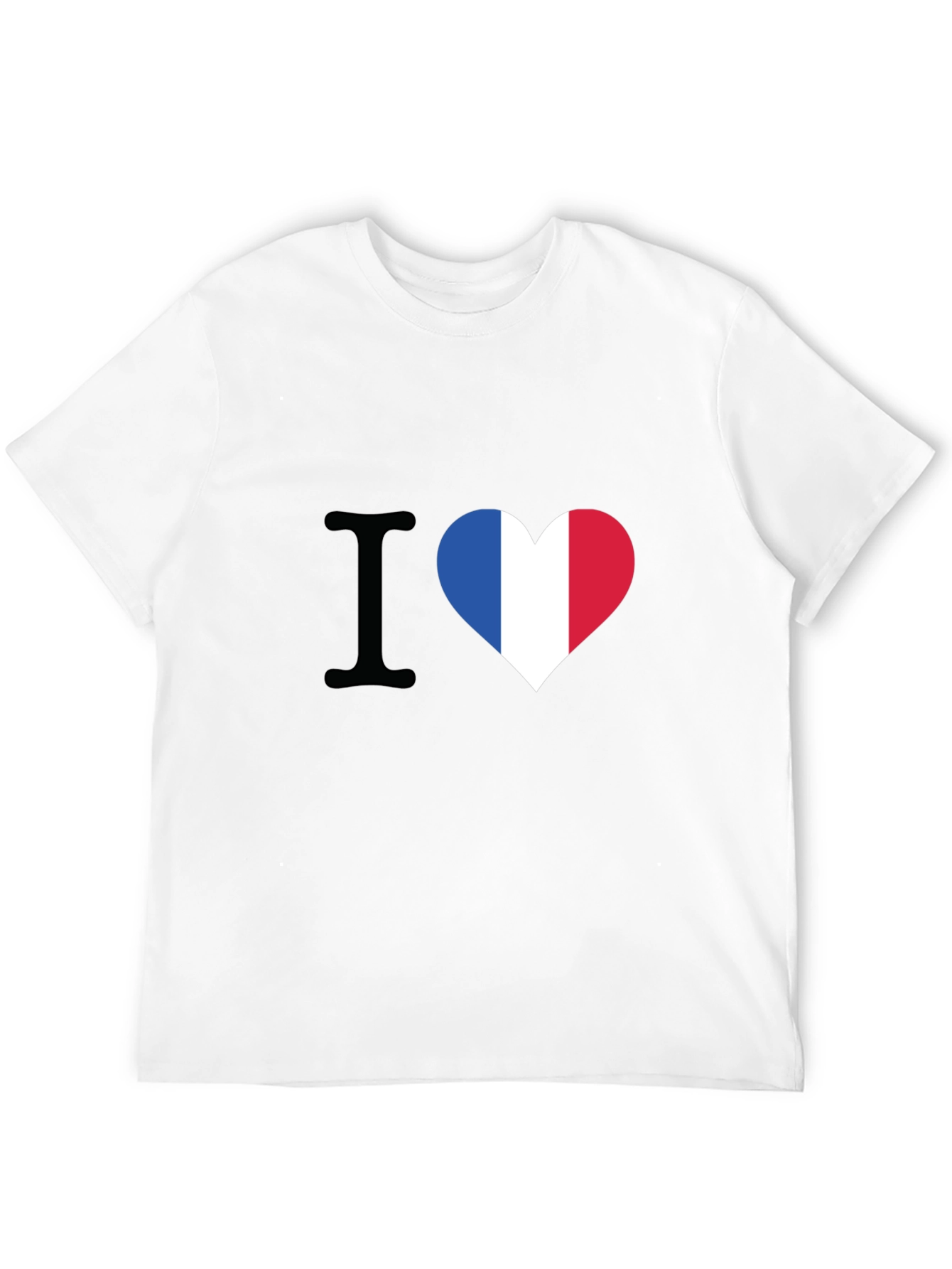 I Heart France T-Shirt - Black Crew Neck Tee