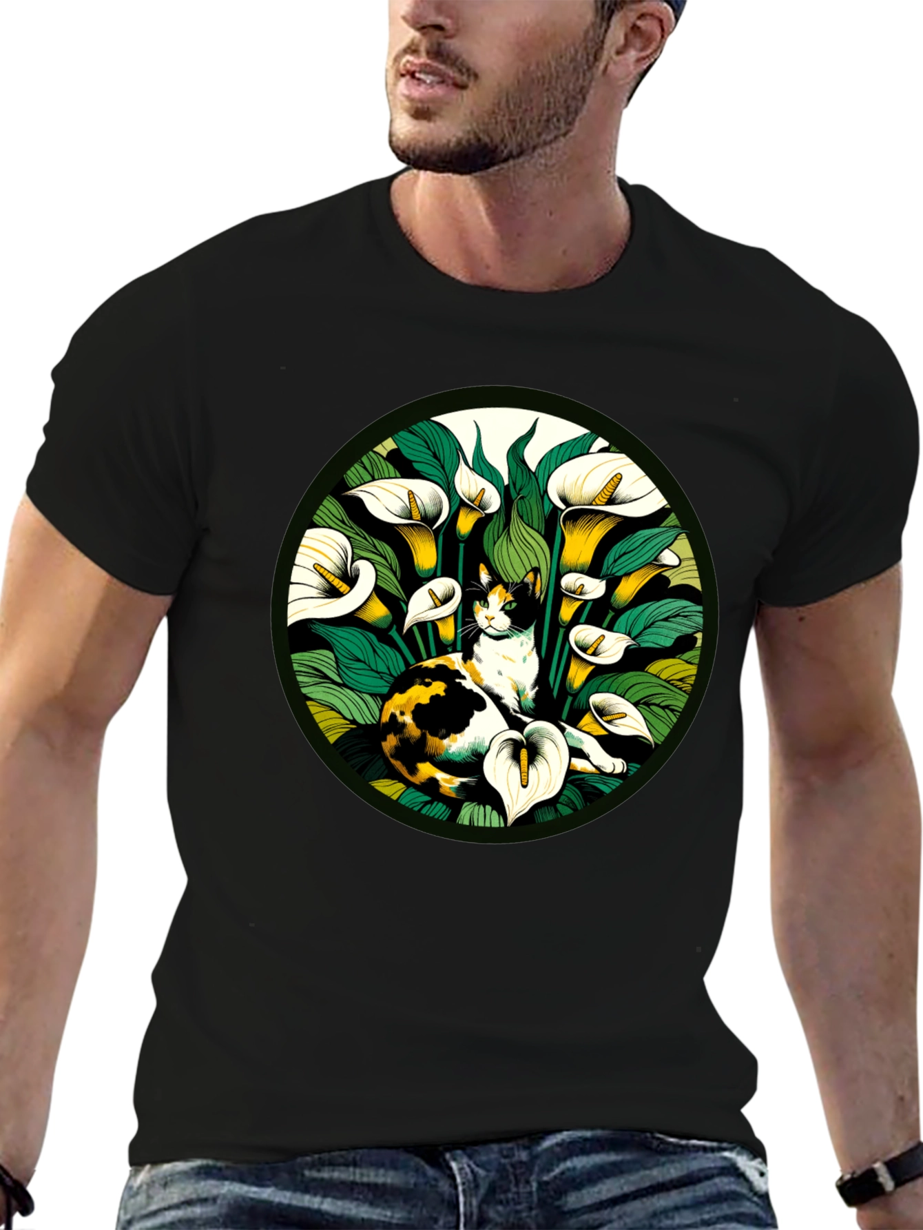 Cat & Calla Lily Graphic Tee