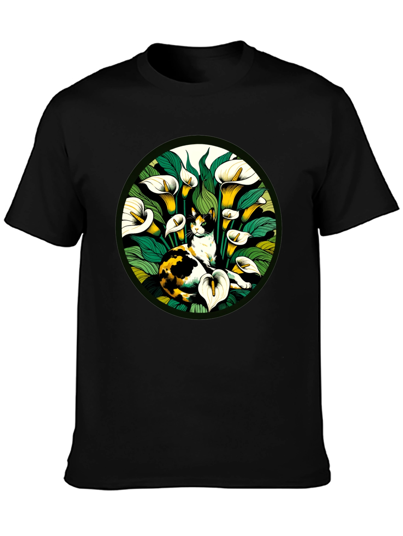 Cat & Calla Lily Graphic Tee