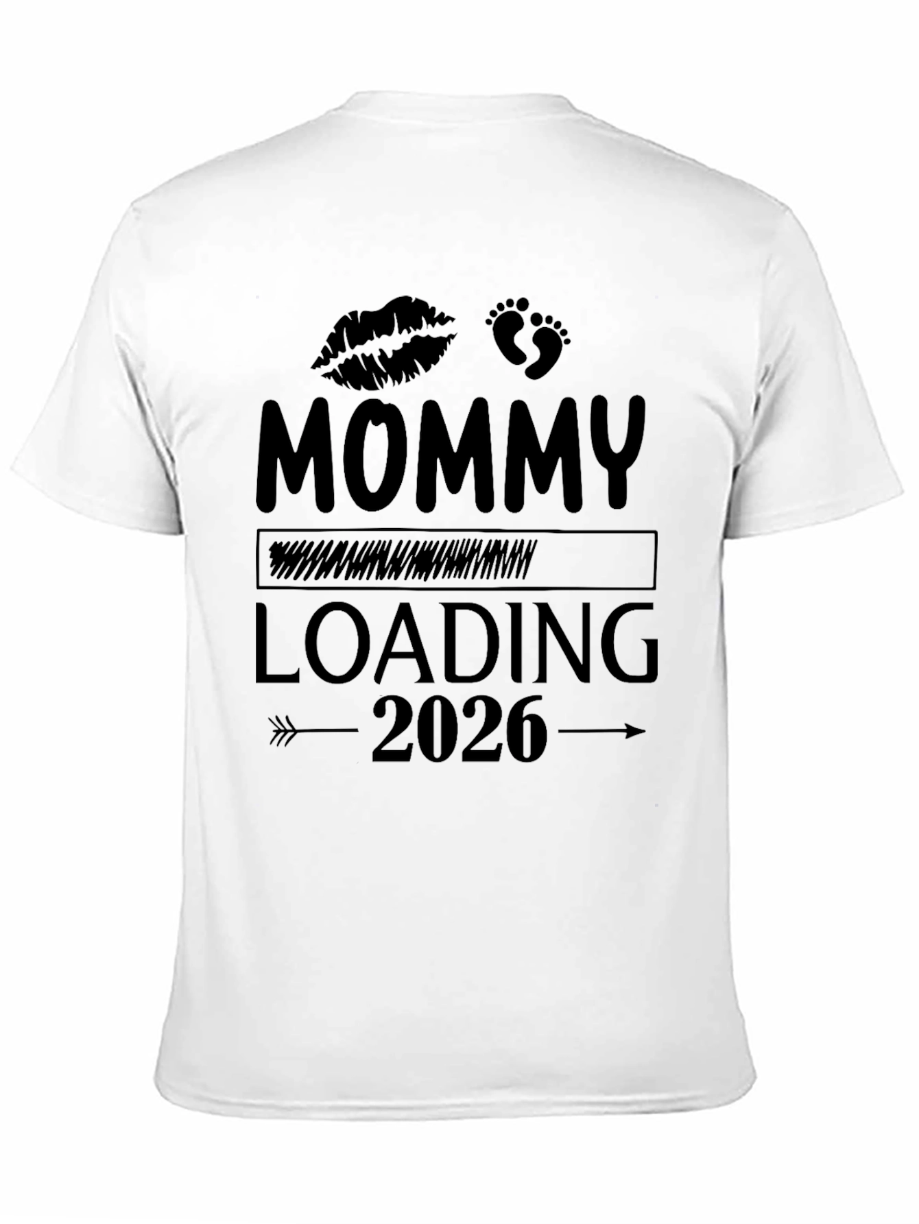 Mommy Loading 2026 Black T-Shirt - Pregnancy Announcement Tee