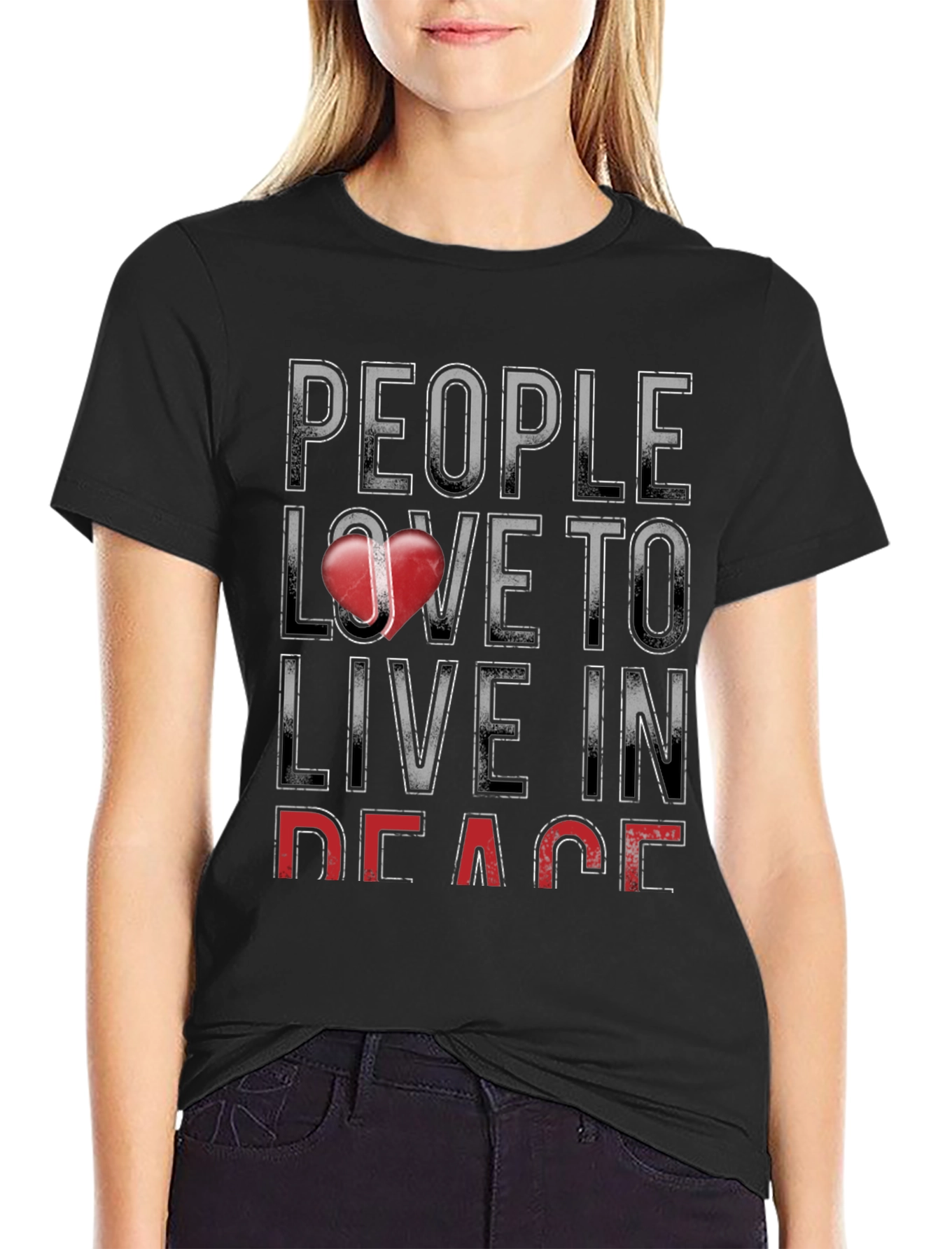 People Love to Live in Peace Graphic T-Shirt