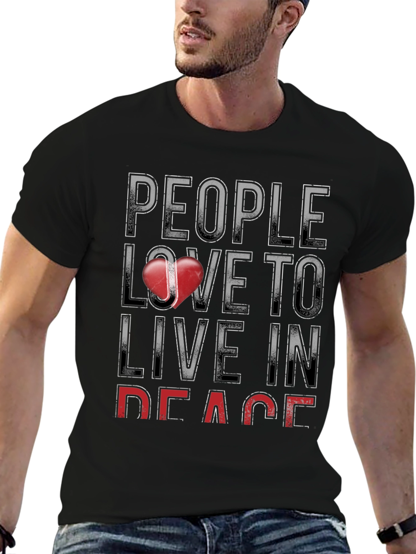 People Love to Live in Peace Graphic T-Shirt
