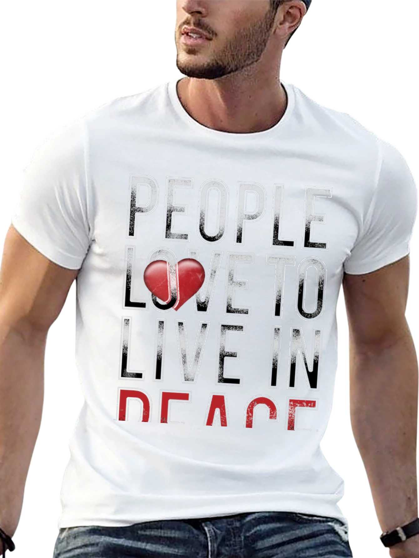 People Love to Live in Peace Graphic T-Shirt