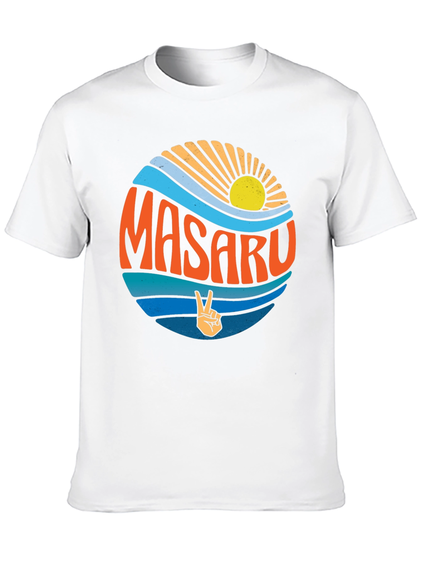 Masaru Peace Sign Graphic Tee - Retro Vibes
