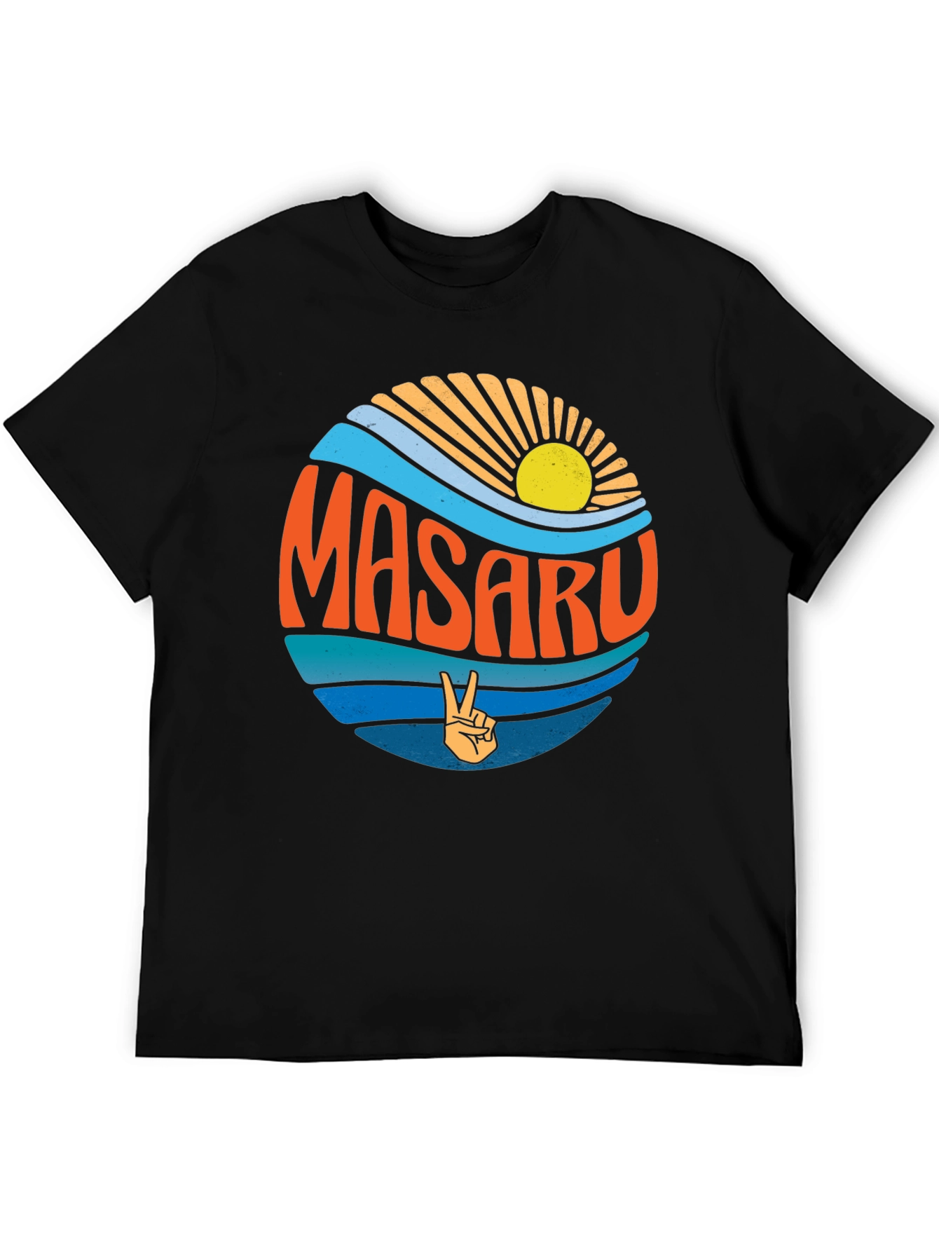 Masaru Peace Sign Graphic Tee - Retro Vibes