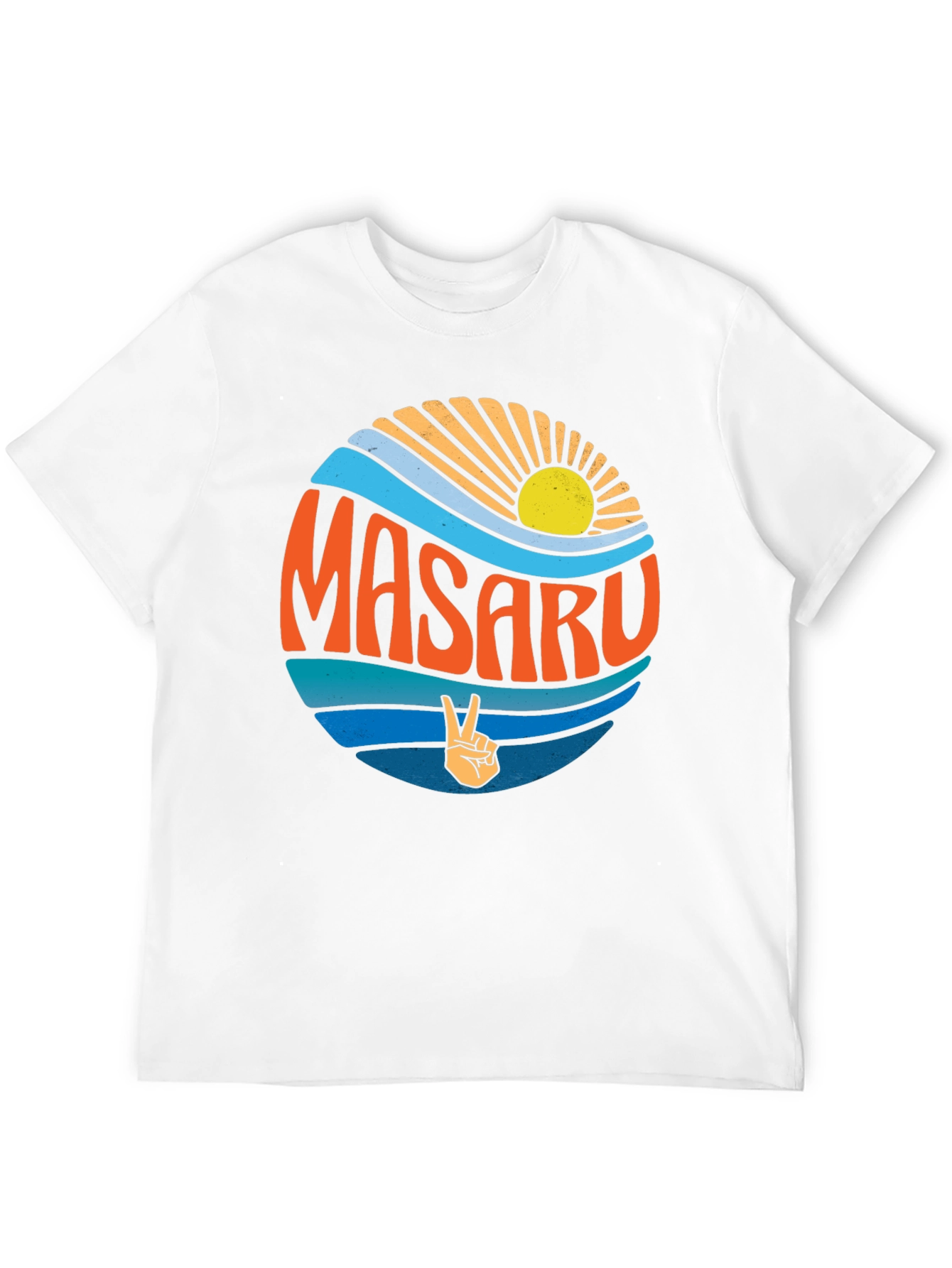 Masaru Peace Sign Graphic Tee - Retro Vibes
