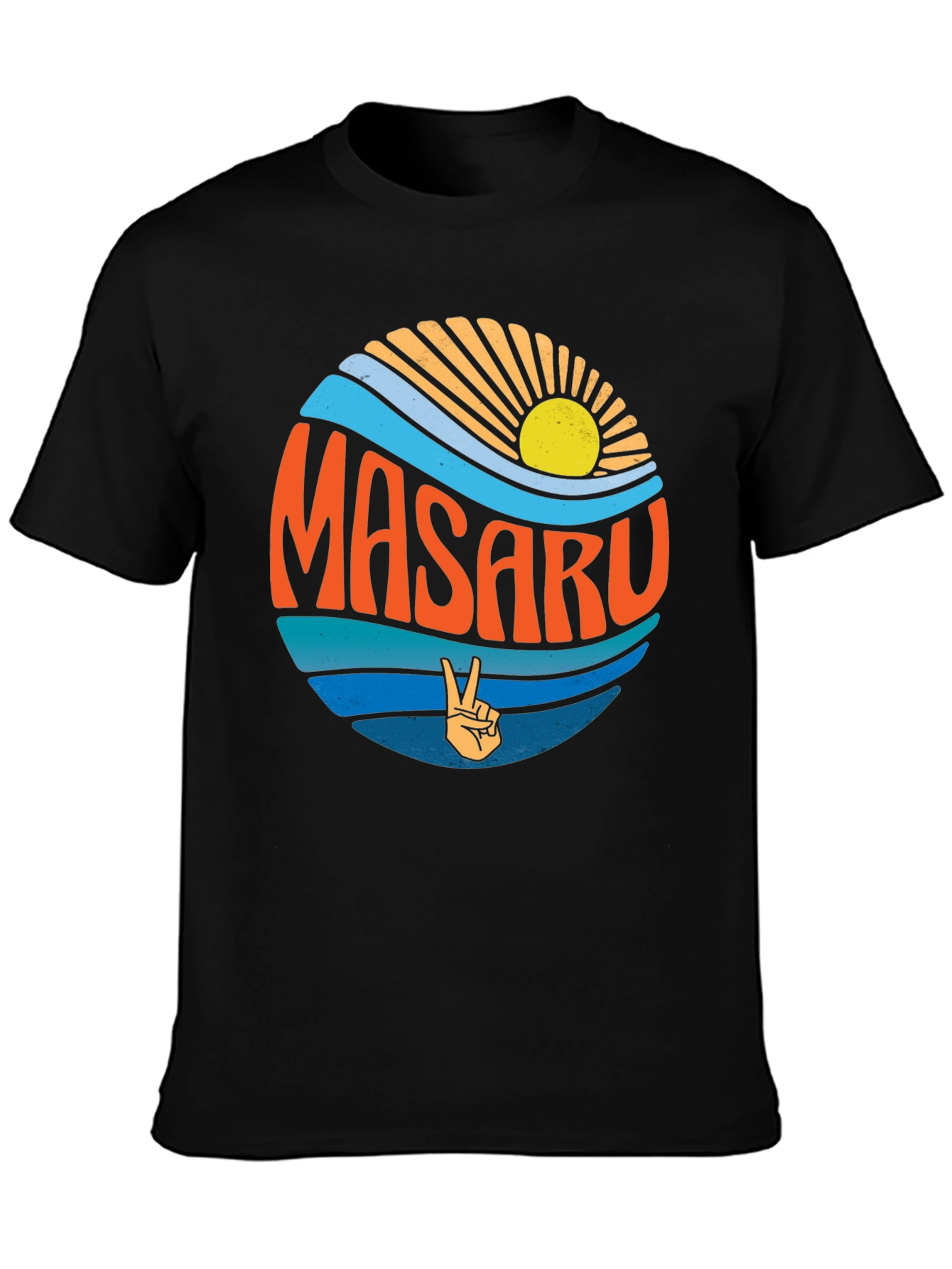 Masaru Peace Sign Graphic Tee - Retro Vibes